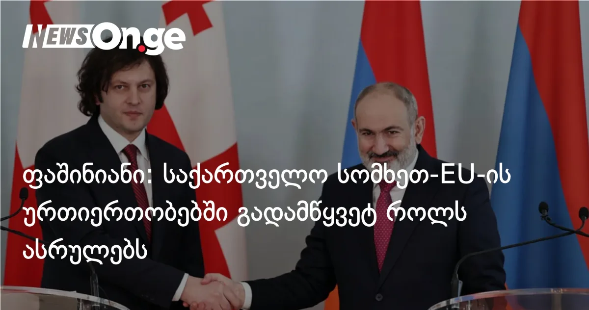 ფაშინიანი: საქართველო სომხეთ-ევროკავშირის ურთიერთობებში სტრატეგიულ როლს ასრულებს