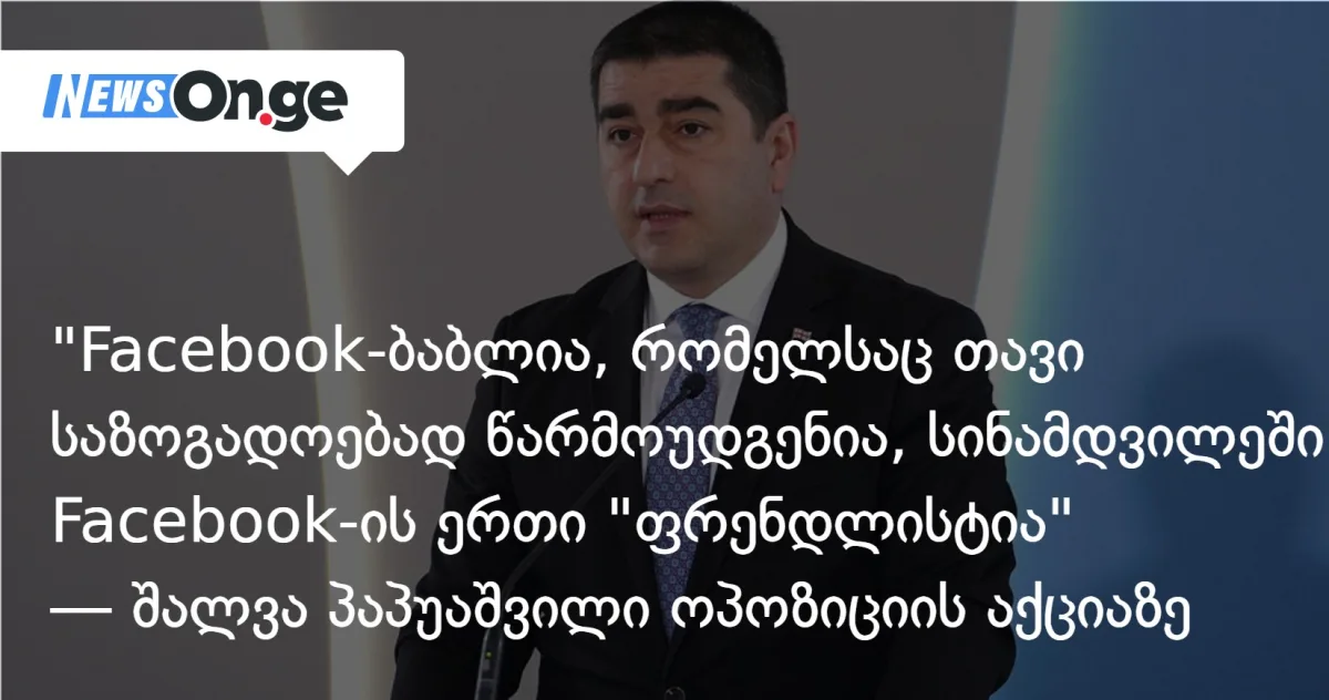 პაპუაშვილი ოპოზიციის 26 მაისის აქციაზე: „Facebook-ბაბლია, ვისაც თავი საზოგადოებად წარმოუდგენია”