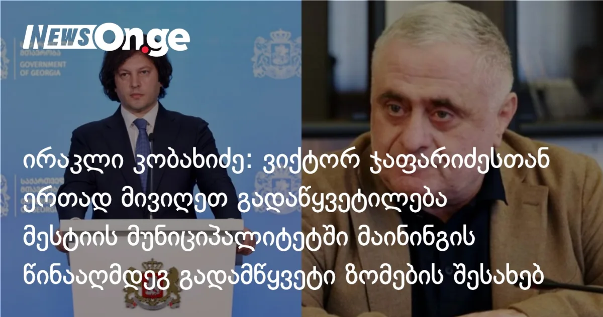 კობახიძე: მესტიის მუნიციპალიტეტში მაინინგის წინააღმდეგ გადამჭრელი ზომები მიღებულ იქნება