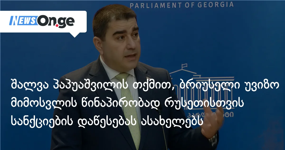 პაპუაშვილი: ბრიუსელი უვიზო მიმოსვლის სანაცვლოდ რუსეთის სანქციებს ითხოვს — „ეს თვითმკვლელობაა”