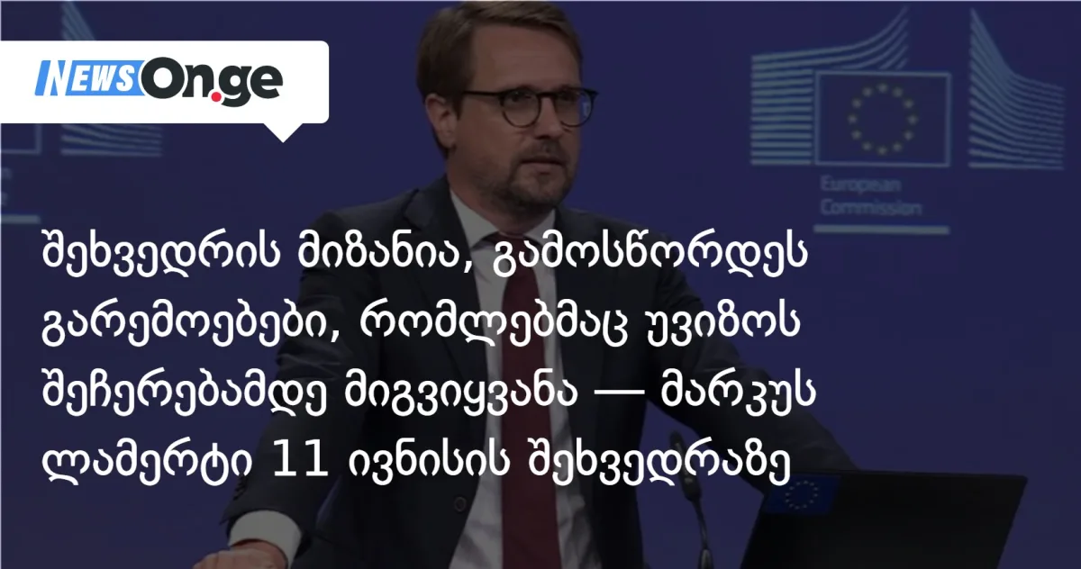 ლამერტი: 11 ივნისის შეხვედრის მიზანია, გამოსწორდეს გარემოებები, რომლებმაც უვიზოს შეჩერებამდე მიგვიყვანა