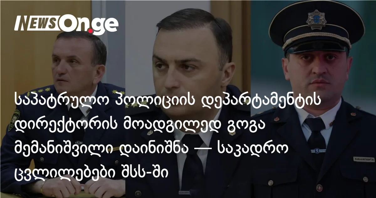 საპატრულო პოლიციის დეპარტამენტის დირექტორის მოადგილედ გოგა მემანიშვილი დაინიშნა