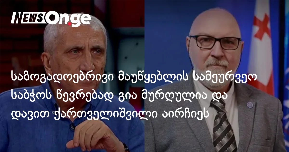 საზოგადოებრივი მაუწყებლის სამეურვეო საბჭოს წევრებად გია მურღულია და დავით ქართველიშვილი აირჩიეს