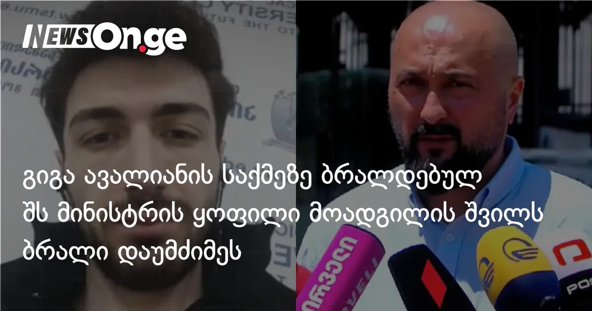 გიგა ავალიანის საქმეზე ბრალდებულ შს მინისტრის ყოფილი მოადგილის შვილს ბრალი დაუმძიმეს