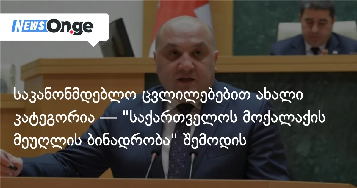 საკანონმდებლო ცვლილებებით ახალი კატეგორია — 