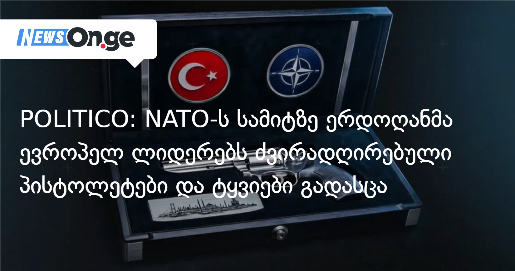 POLITICO: NATO-ს სამიტზე ერდოღანმა ევროპელ ლიდერებს ძვირადღირებული პისტოლეტები და ტყვიები გადასცა