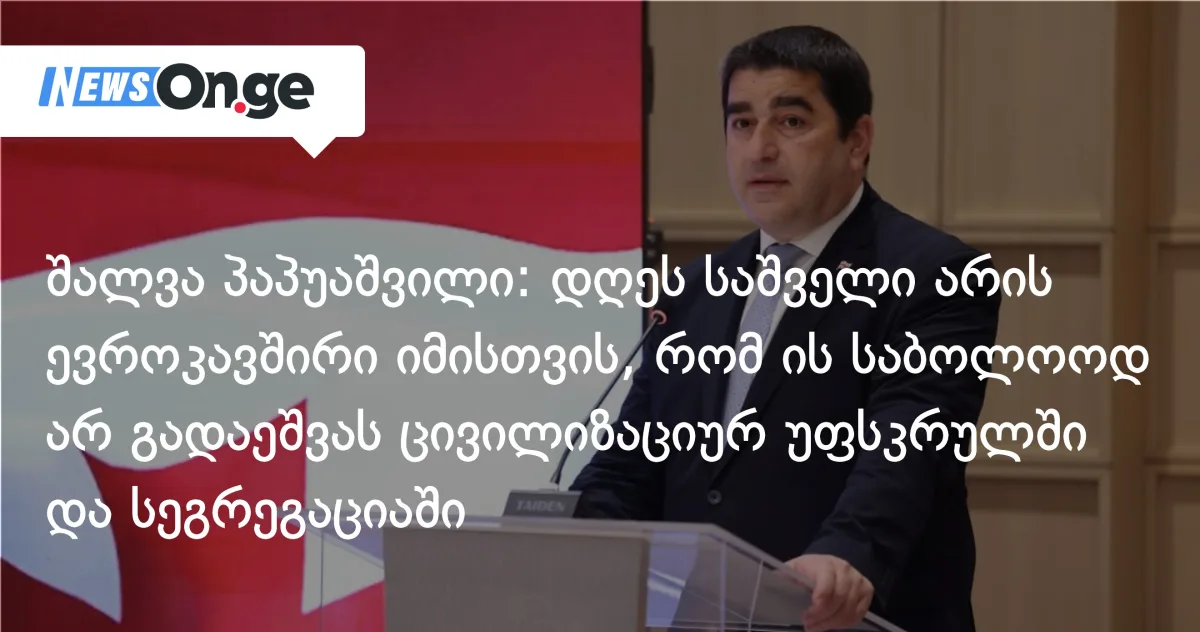 შალვა პაპუაშვილი: დღეს საშველი არის ევროკავშირი იმისთვის, რომ ის საბოლოოდ არ გადაეშვას ცივილიზაციურ უფსკრულში და სეგრეგაციაში