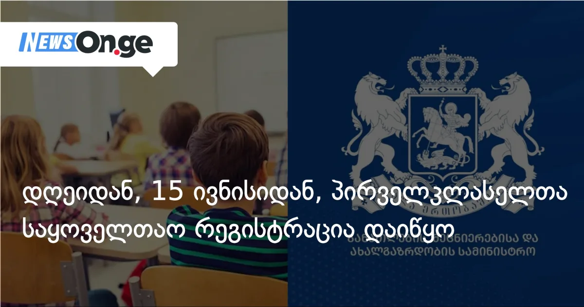 დღეიდან, 15 ივნისიდან პირველკლასელთა საყოველთაო რეგისტრაცია დაიწყო