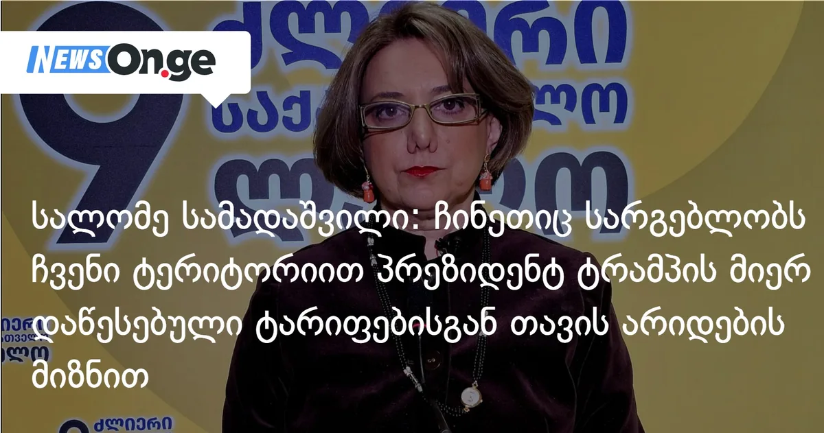 სალომე სამადაშვილი: ჩინეთიც სარგებლობს ჩვენი ტერიტორიით პრეზიდენტ ტრამპის მიერ დაწესებული ტარიფებისგან თავის არიდების მიზნით