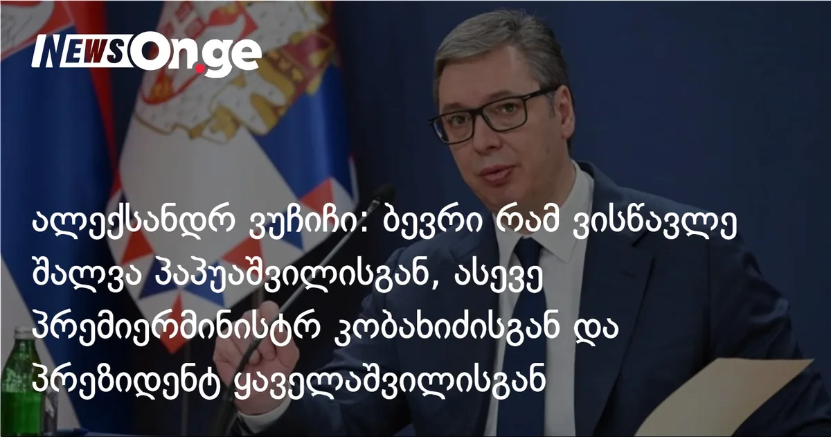 ალექსანდრ ვუჩიჩი: ბევრი რამ ვისწავლე შალვა პაპუაშვილისგან, ასევე პრემიერმინისტრ კობახიძისგან და პრეზიდენტ ყაველაშვილისგან